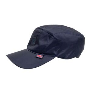 Belstaff Navy Blue Technical Field Cap Plaid Lined Adjustable Hat Union Jack